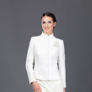 Wedding Bolero Jacket, Bridal Jacket, Minimalist Cashmere Coat, Warm Bridal Shrug, Felted Blazer, Bridal Cover Up, Women Wool Jacket