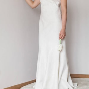 Silk Wedding Dress, Lace Wedding Dress, Felted Dress, Maxi Wedding Dress , Lace Bridal Dress, Gatsby Wedding Dress, Simple Wedding Dress image 2
