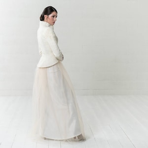 Alpaca Bridal Jacket, Winter Wedding Dress Jacket, Alpaca White Jacket, Wool Felted coat, White Short Coat, Wedding wool coat for winter image 6