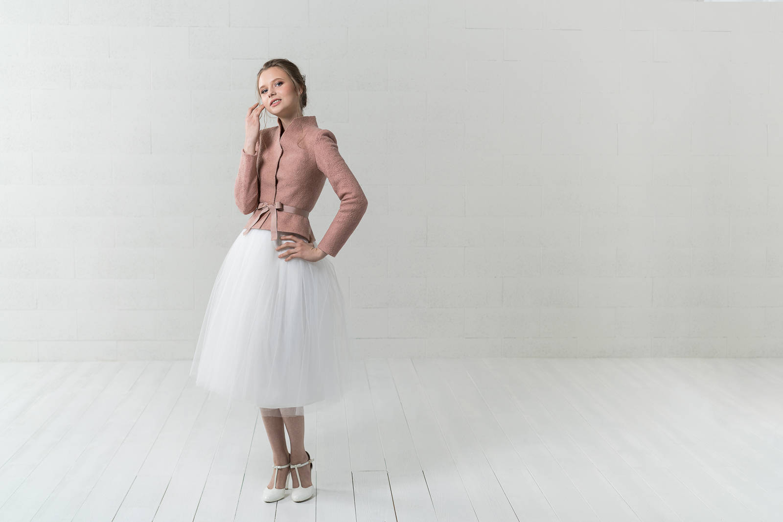 ジャケット ETMON VNeck Strap Tweed Jacket, Pink Dusty Pink Jacket, Bridal Jacket, Felted Pink Bolero, Felt