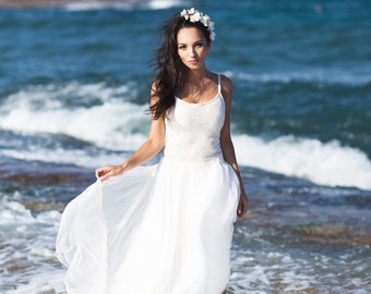 Silk Beach Wedding Dress, Silk Wedding Dress, Simple Bridal Dress, Boho Wedding Dress, Wedding Gown,Bridal Gown,Nautical Wedding Dress