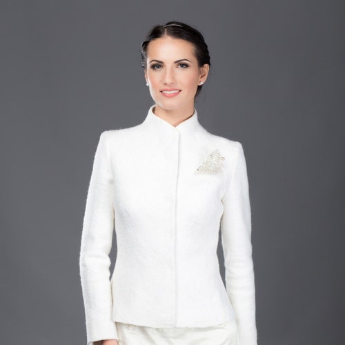 Bridal Jacket Wedding Jacket for Bride Bridal Coat White Etsy