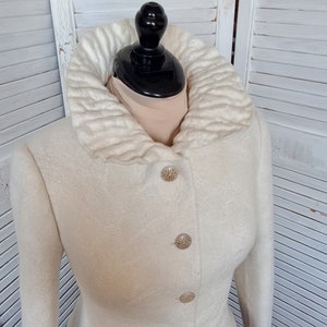 Felted Jacket for Women, Brown Short Coat, Original collar Jacket, Collar Jacket, Wool Jacket, Elegant Jacket, Minimalist Jacket, Button image 7