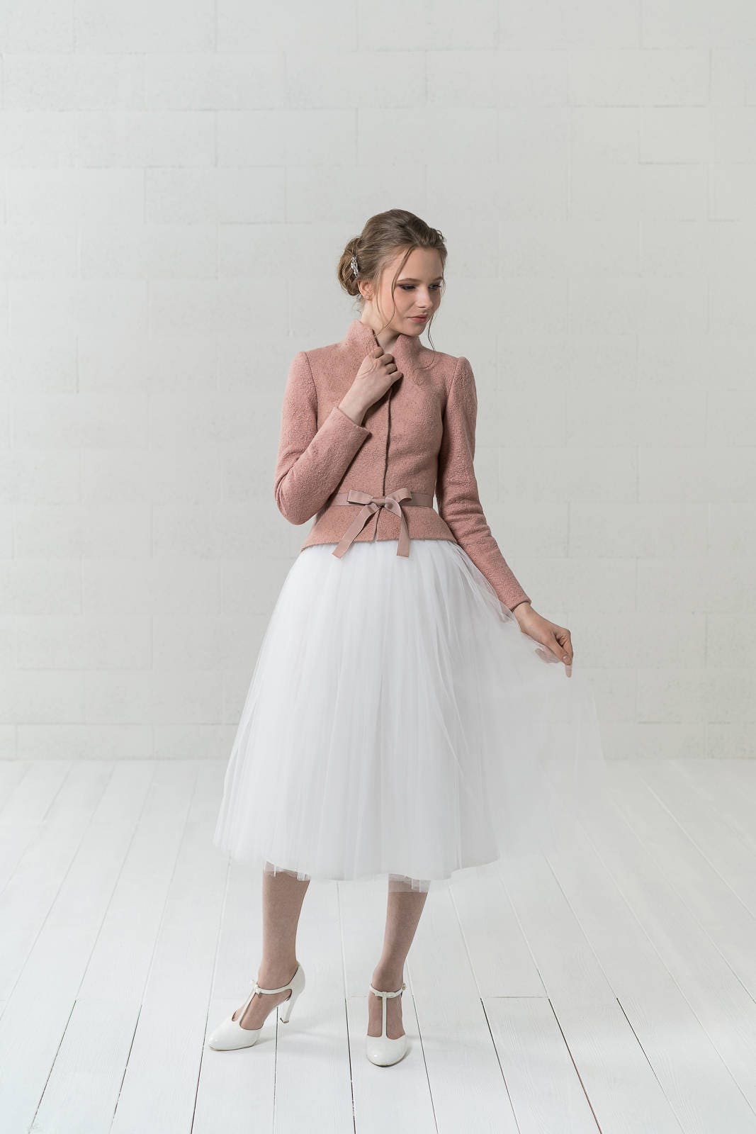 Dusty pink shop bolero jacket
