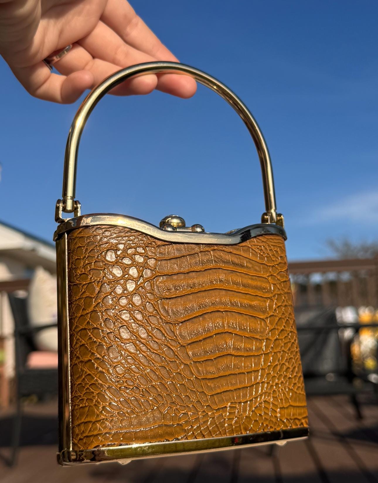 Vintage crocodile handbag - Etsy 日本