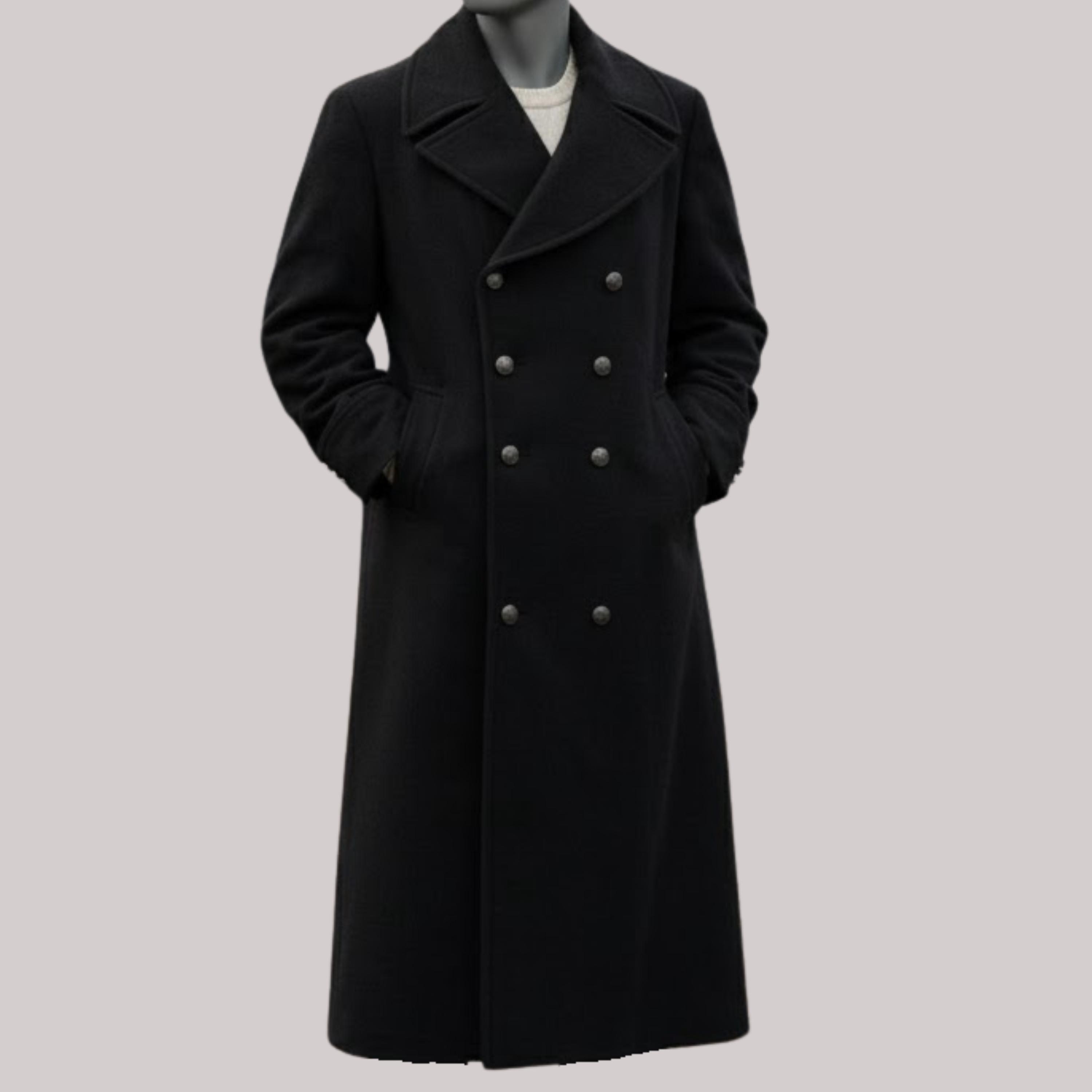 Casual Chester Coat UNUSED Double Chester Coat Wool Black