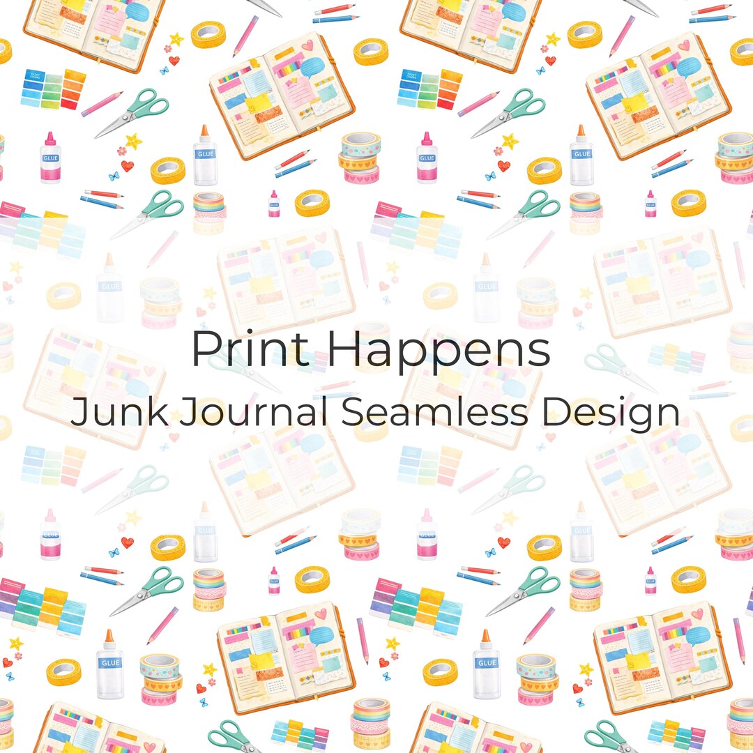 Junk Journal Seamless Pattern - Etsy