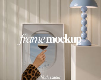Vertical White Frame Mockup, Minimalist Interior Poster Display (PSD)