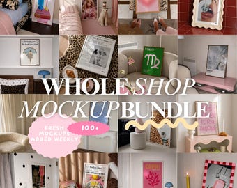 Whole Shop Frame Mockup Bundle, 100+ Vertical Frame Mockups, PSD Smart Object, Poster Mockup Collection, Weekly Updates