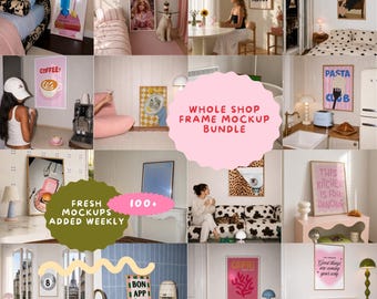 100+ Frame Mockup Bundle, Whole Shop Frame Mockup Bundle, PSD Frame Mockups , Poster Mockup Collection, Smart Object Frame Mockup