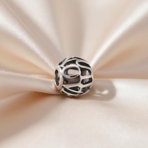 I Love You Script Charm Openwork Ball Sterling Silver