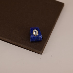 Perline distanziatrici geometriche placcate in oro con pietre preziose e zirconi incastonati, perfette per la creazione di bracciali e collane fai da te. 11# Lapis Lazuli