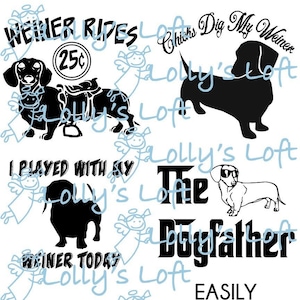 Weiner Dog Bundle (7 versions) SVG cut File for Silhouette