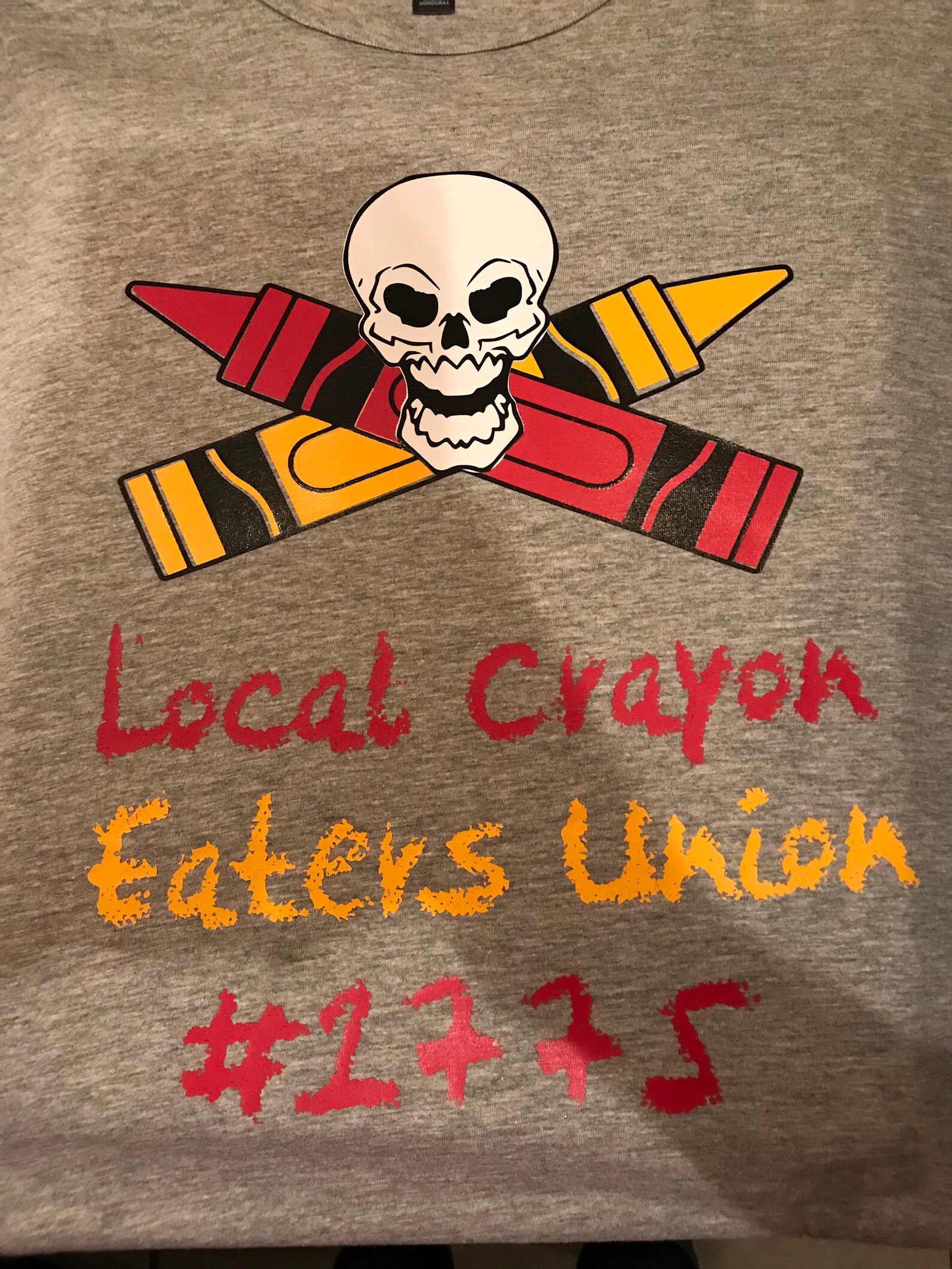 Marine Crayon Eater tshirt Red and Yellow crayons Etsy