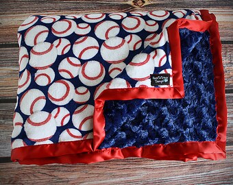 Minky blanket, Baby blanket, sports blanket, baseball minky blanket, baseball blanket, sports minky blanket, blanket for boy, soft blanket