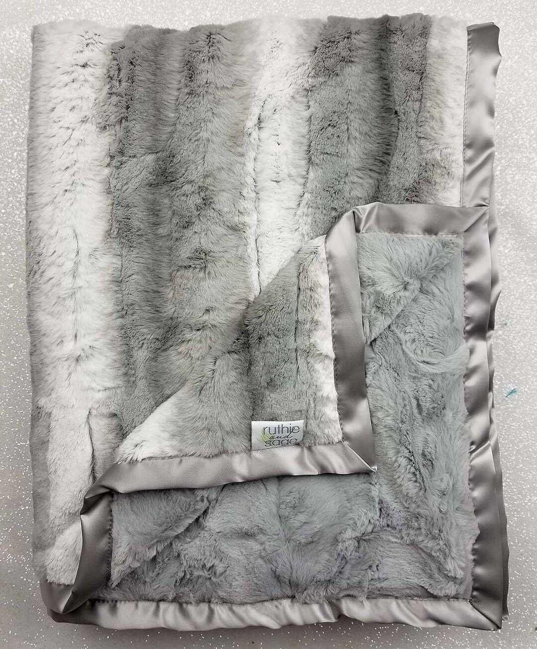 Minky Blanket Angora Platinum Neutral Throw Faux Fur Soft Etsy