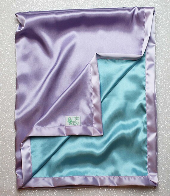 Satin Blanket Charmeuse Satin Double sided Satin Blanket Satin Silky Blanket Soft Blanket Aqua and Lavender Blue Green Purple Woobie Etsy Canada