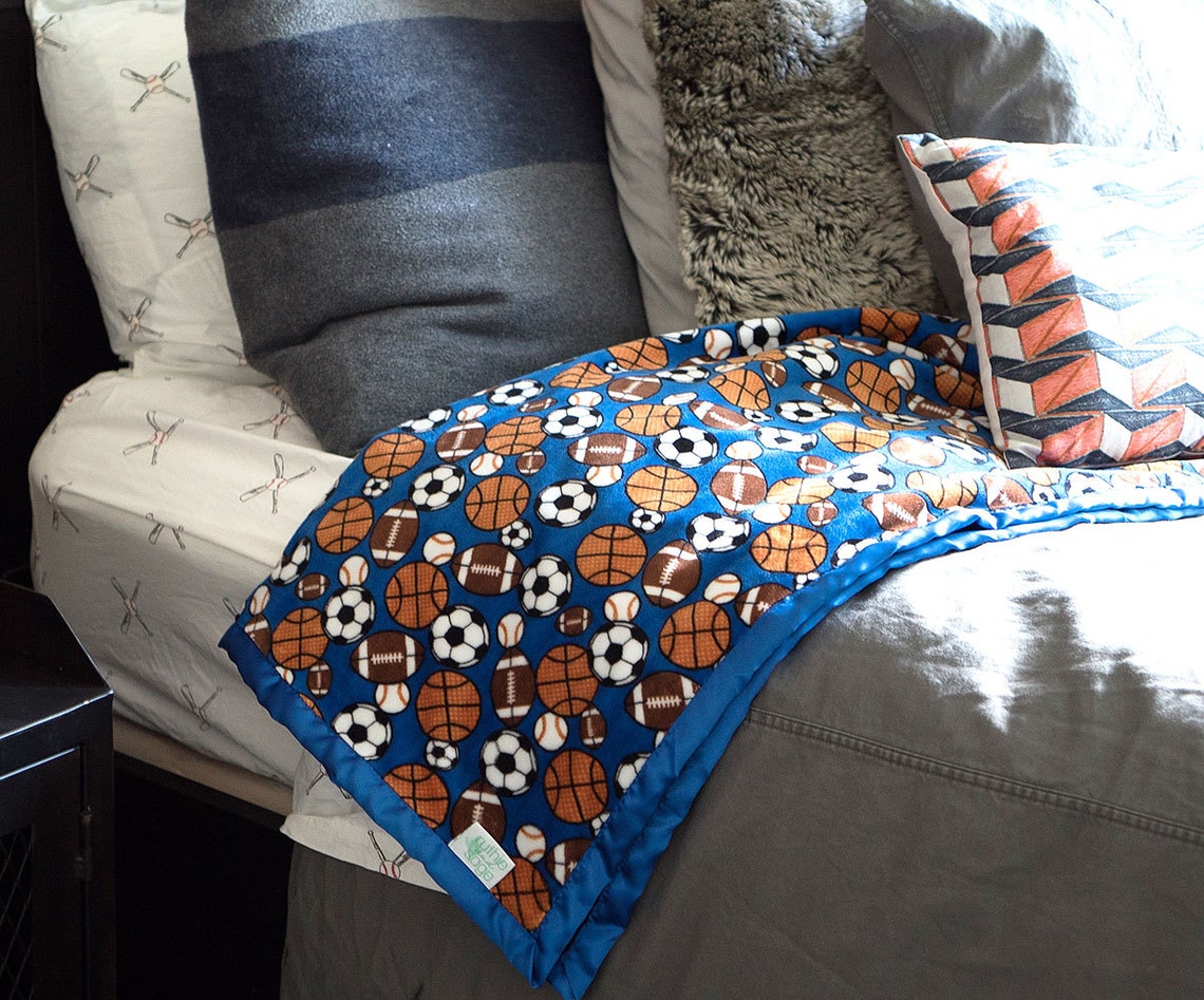 Sports Blanket Sports Minky Basketball Minky Soccer Minky Etsy