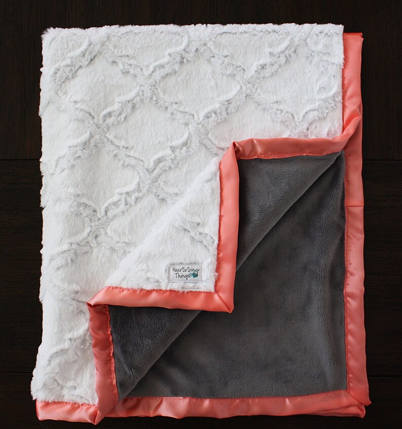 Coral Minky Baby Girl Blanket Adult Minky Blanket Coral and Etsy
