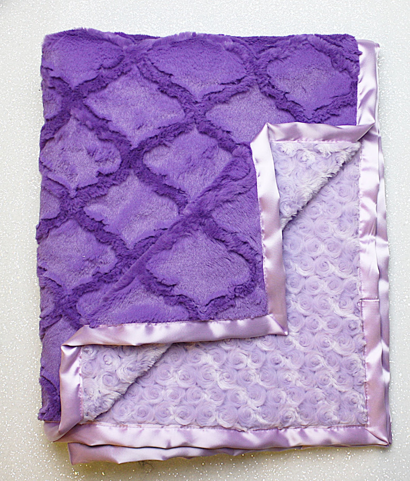 Minky Blanket. soft blanket purple blanket mar bella Etsy