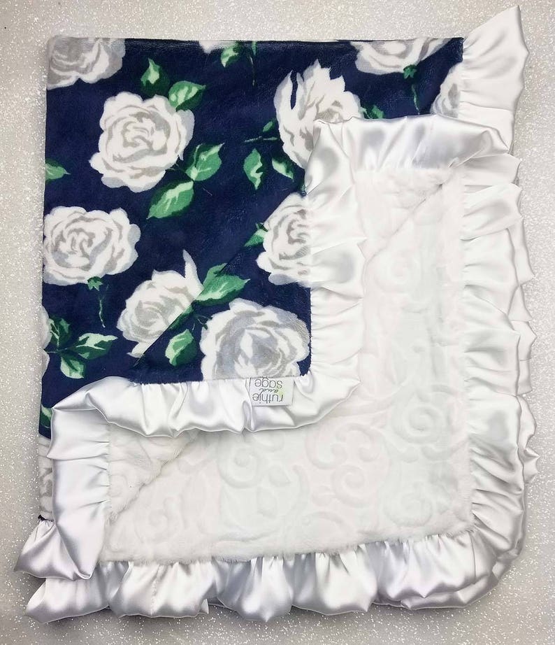 Minky Blanket Floral Minky Pink Minky Pink and White Baby Etsy