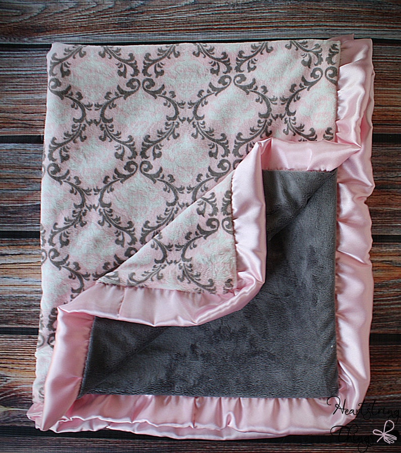 Minky Blanket Pink Blanket Baby Girl Blanket With Ruffle Etsy