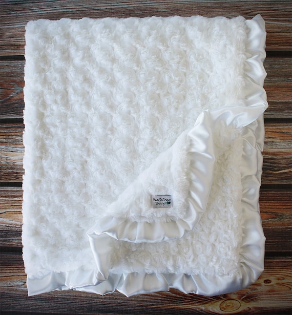 Minky Blanket Blessing Blanket Minky Blanket with Ruffle Etsy