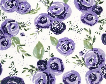 Rosie Eggplant Minky-made by Shannon Fabrics-4 yards available for purchase-Floral Minky