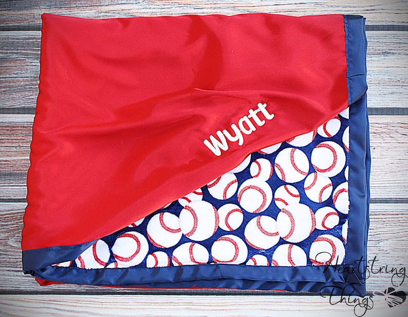 Minky Blanket Sports Blanket Baseball Blanket Red White and Etsy