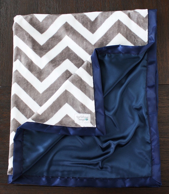 Blue minky blanket hot sale
