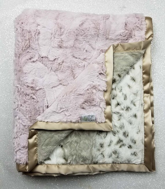 Minky blanket faux fur throw Rosewater hide baby girl Etsy