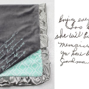 Handwritten embroidery on blanket CUSTOM image 1