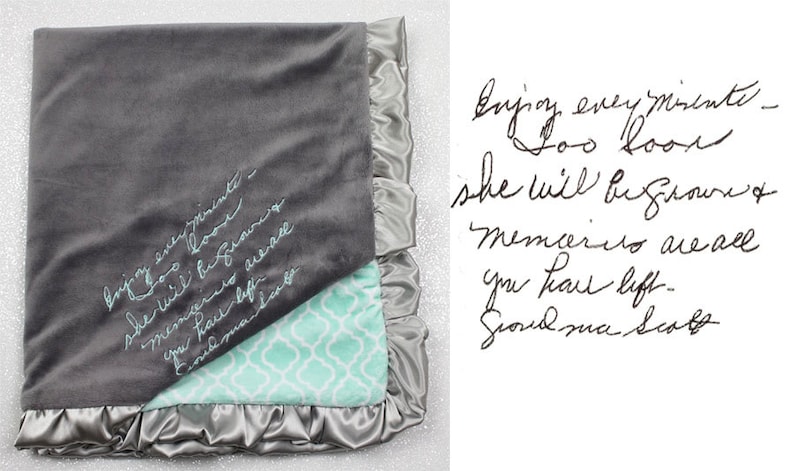 Handwritten embroidery on blanket CUSTOM image 1