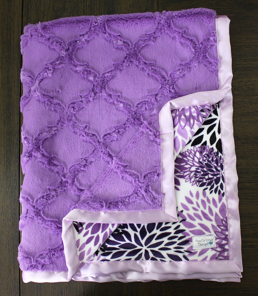Minky Blanket, Baby Girl Blankets, Baby Girl Gift, Purple, Jewel, Soft