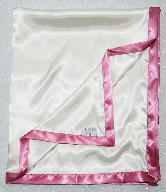 Satin Blanket Silky Blanket Double Sided Satin Pink Satin Pink and Cream Blanket Thin Blanket Light Blanket Minky Blanket Luxurious Etsy UK