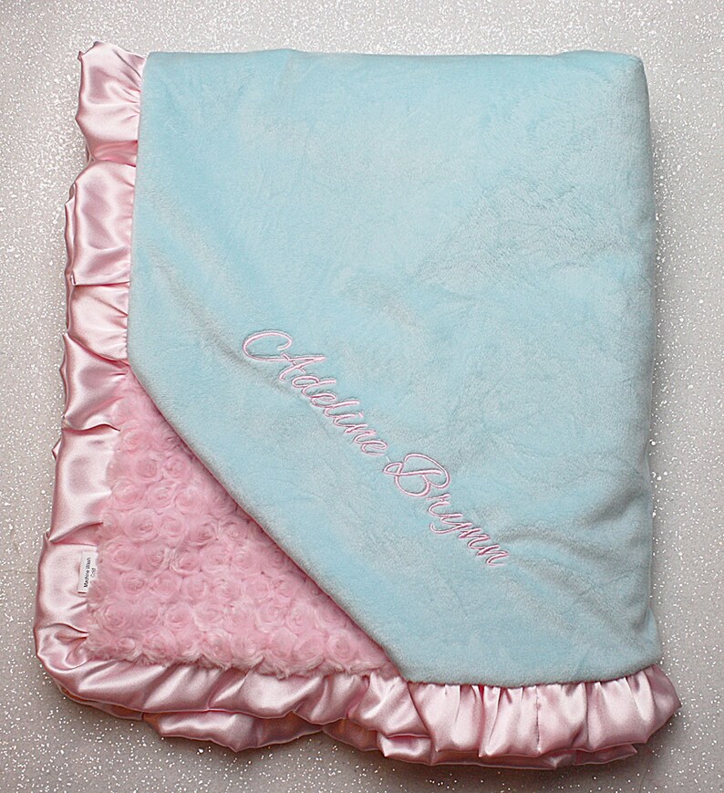 Minky Blanket Baby Girl Blanket Personalized Blanket Etsy