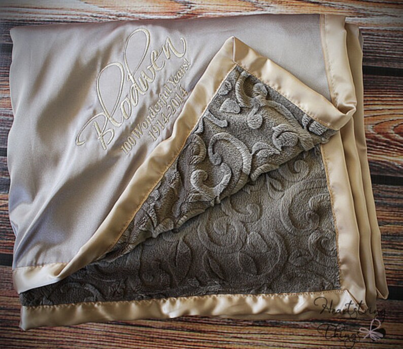 Minky Blanket embroidered blanket adult minky blanket Etsy