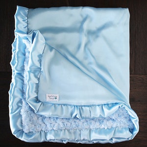 Minky Blanket, Blue Silky Blanket, Child Minky Blanket, Soft Blanket ...