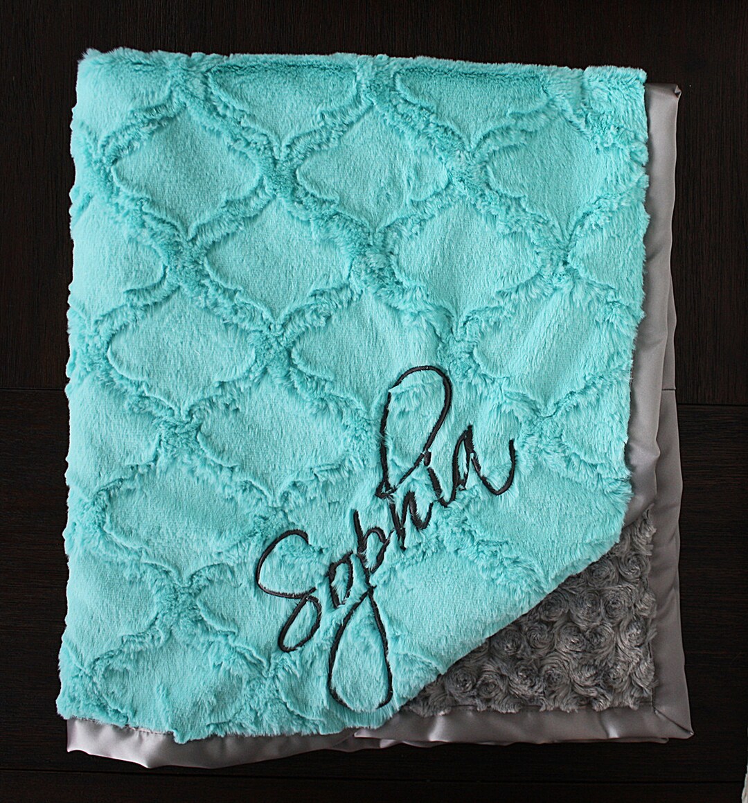 Minky Blanket, Blanket With Embroidery, Blanket With Name, Engraved
