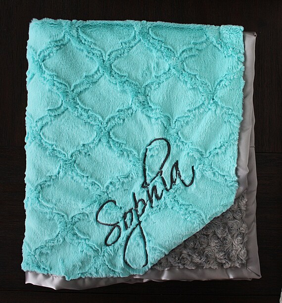 Minky Blanket Blanket with Embroidery Blanket with Name Etsy