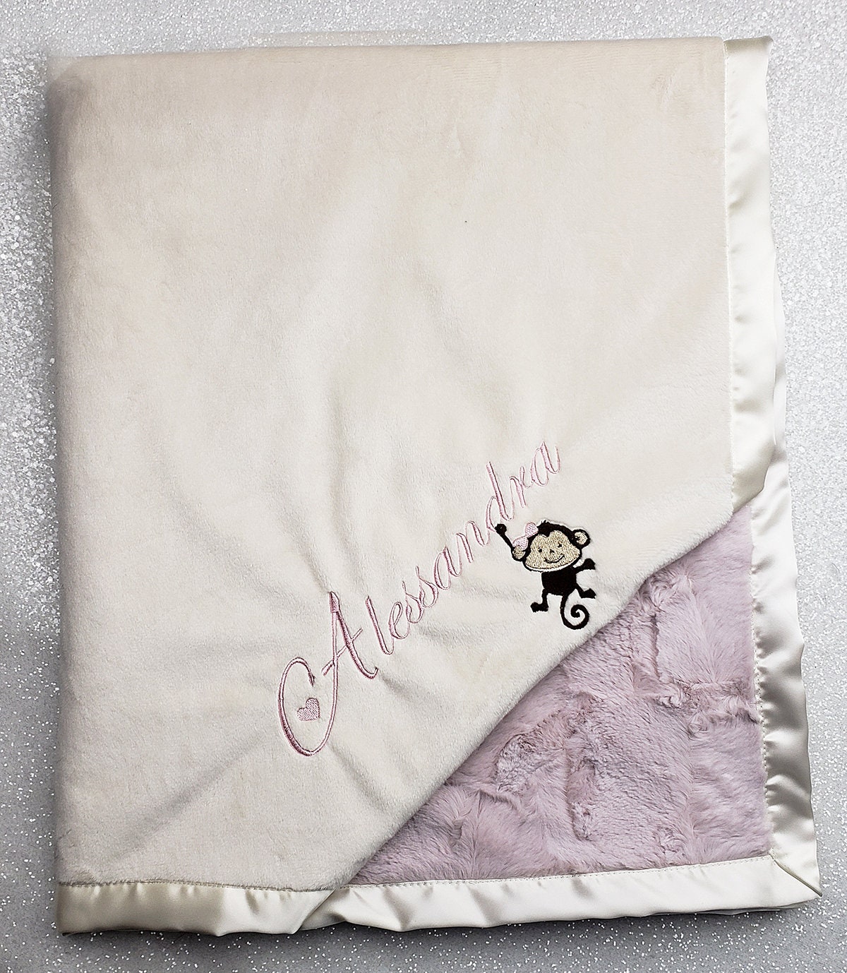 Minky Blanket Baby Girl Blanket Monkey Blanket Jungle Blanket