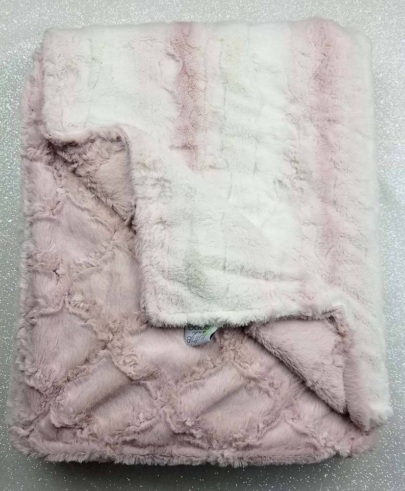 Minky Blanket Faux Fur Throw Lavender Angora Baby Girl Etsy