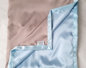Satin blanket, charmeuse satin, double-sided satin blanket, satin, silky blanket, silk blanket, soft blanket, baby blue, silky for boy