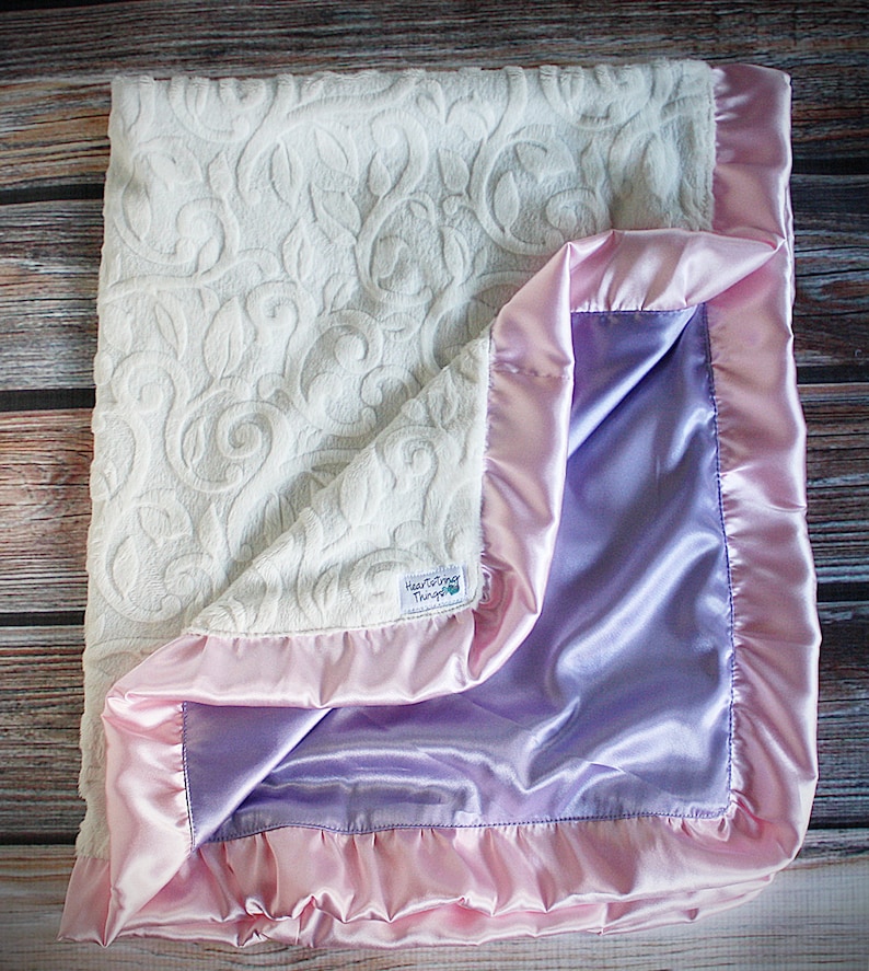 Baby Girl Minky Blanket Baby Minky Blanket Lavender and Etsy