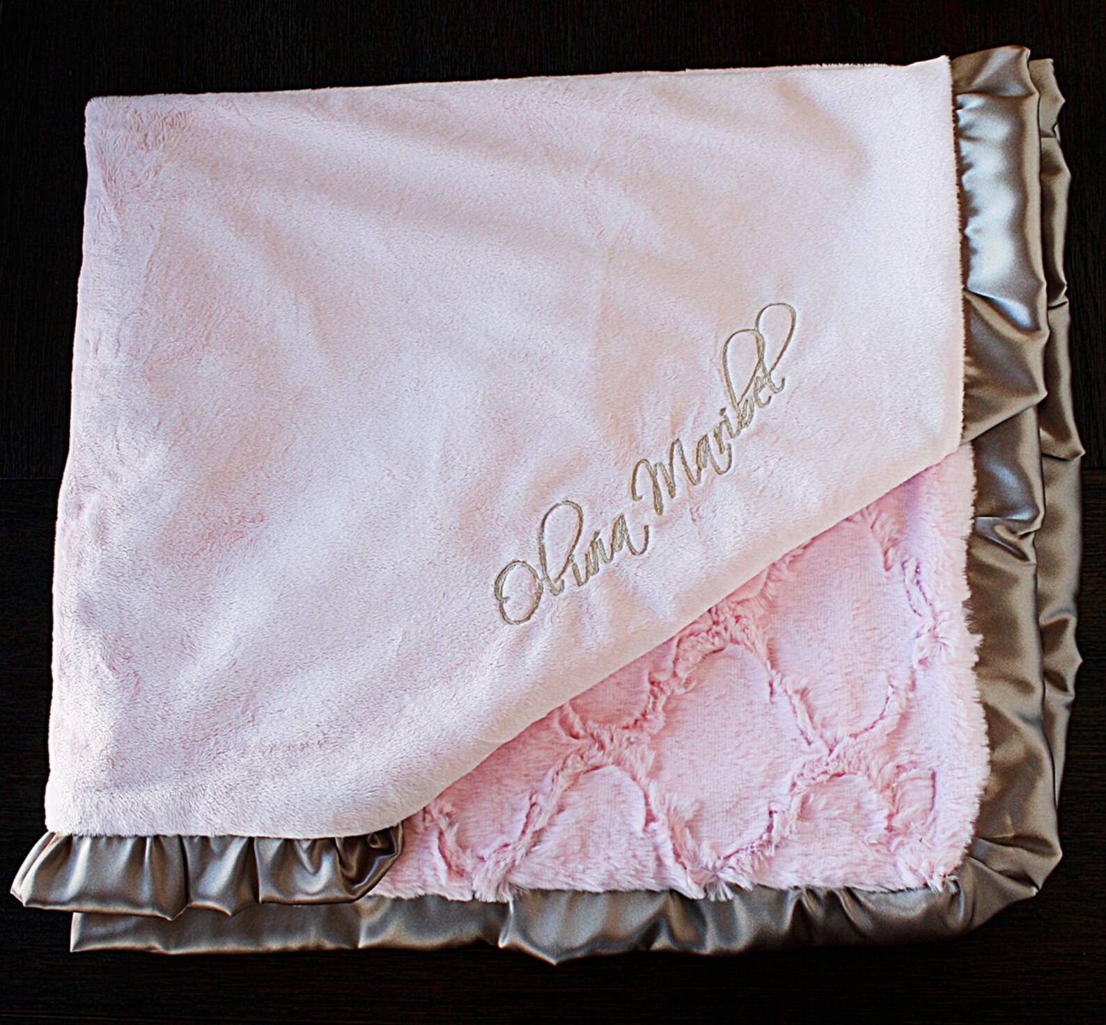 Minky Blanket Embroidered Custom Blanket Blanket With Name Etsy