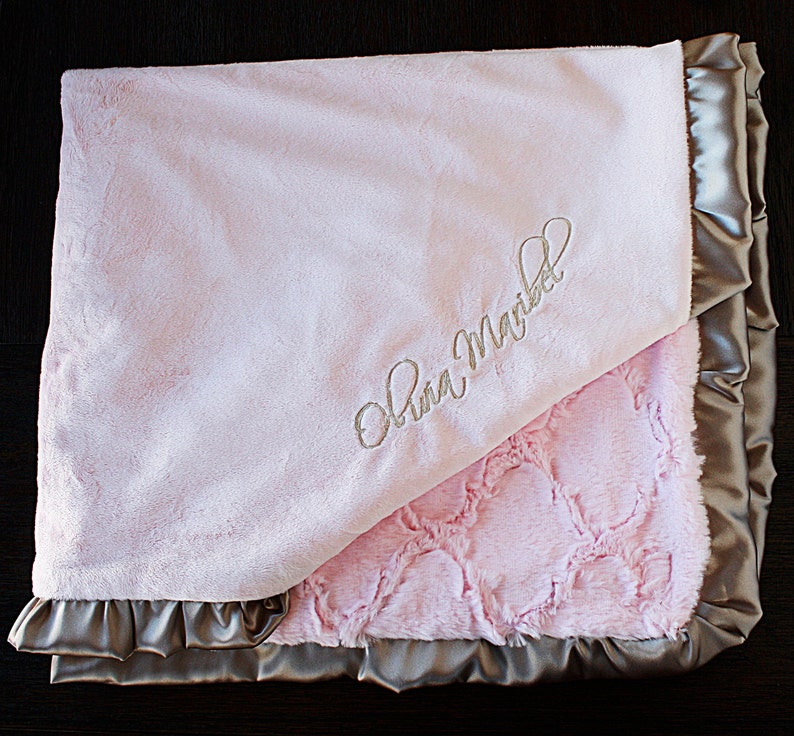 Minky Blanket Embroidered Custom Blanket Blanket With Name Etsy