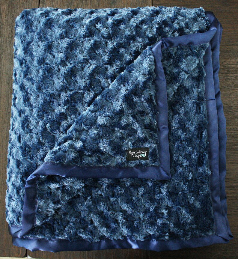 Minky Blanket Baby Boy Blanket for Boy Navy Blue Blanket Etsy