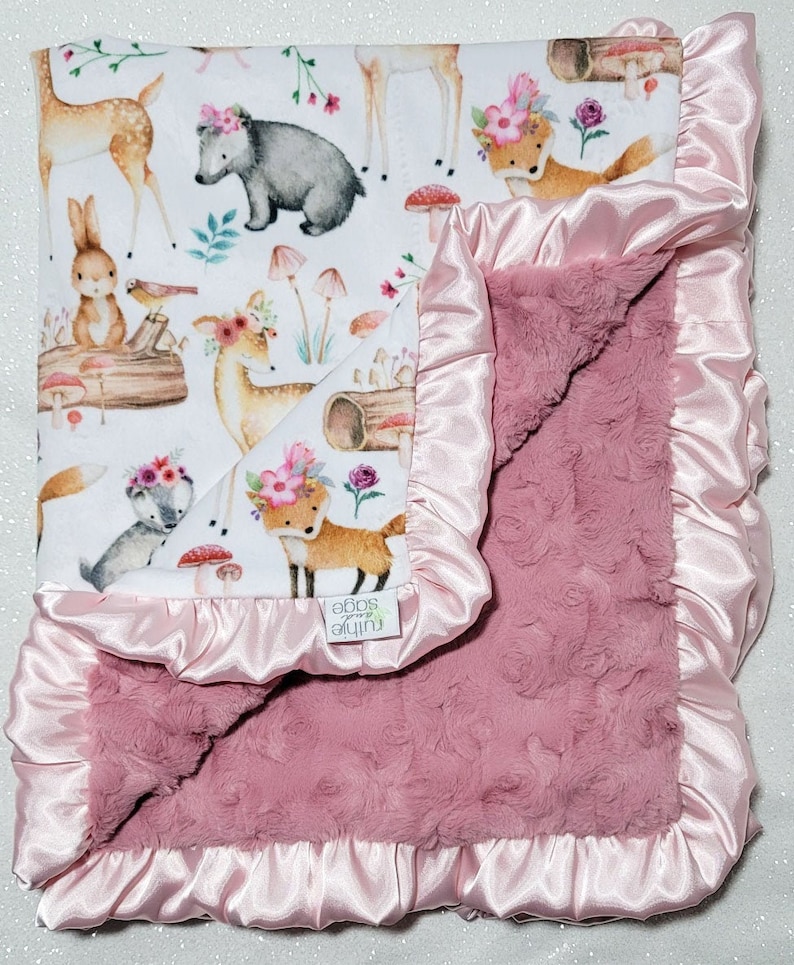 Minky Blanket Baby Girl Blanket Baby Gift Sweet Darlings Etsy