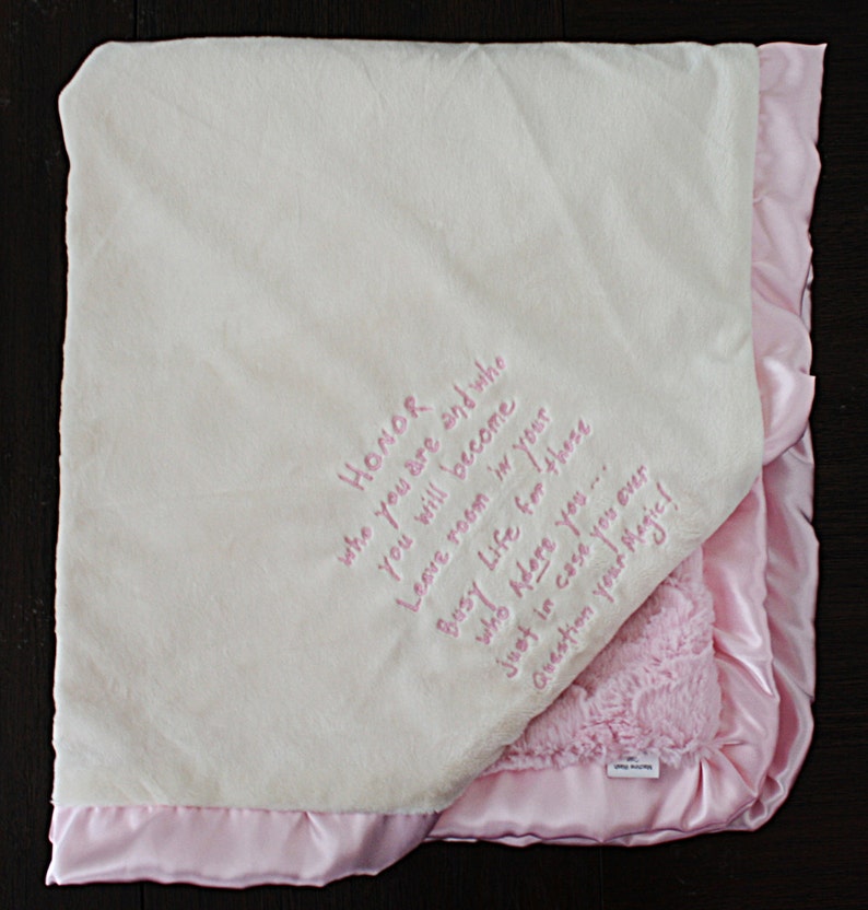 Handwritten embroidery on blanket CUSTOM image 5