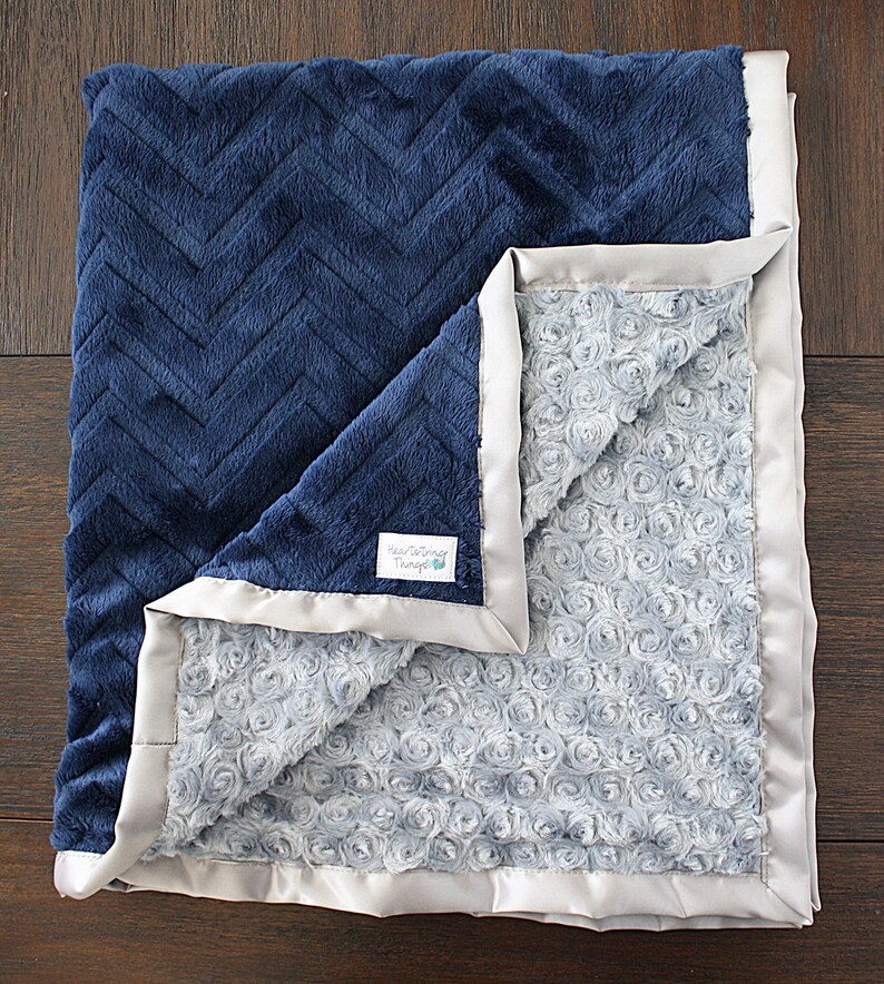Minky Blanket Baby Boy Blanket for Boy Chevron Blanket Etsy